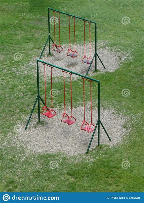 Empty Swings In Children Playground Stock Image Image Of Equipment