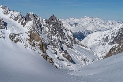 Alps France By Courmayeur Panorama Stock Photo