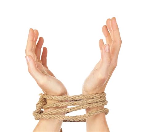 Hands Tied Up With Rope Stock Photo Andreykr