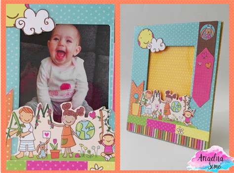 Arte Artesania Y Manualidades Tutorial Marco De Fotos Scrapbooking Para Niños