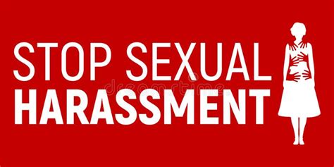 Stop Sexual Harassment Banner Gender Equality Label And Logo Stock Vector Illustration Of