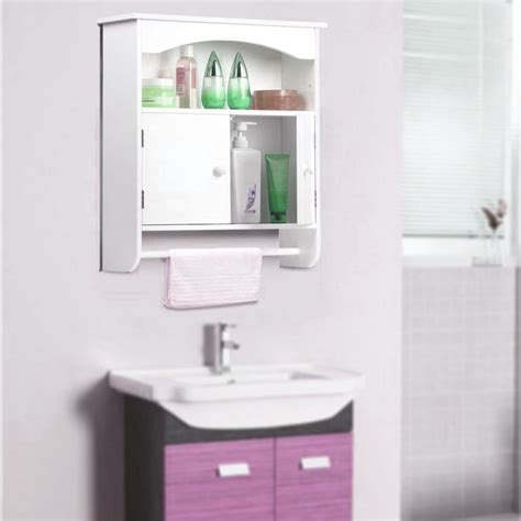 Ubesgoo White Wood Bathroom Wall Mount Cabinet Toilet Medicine Storage
