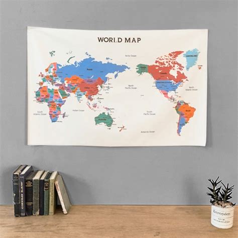 World Map Fabric Poster 5types 地図 ファブリックポスター Tokki Maeul トッキマウル