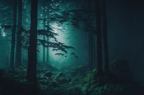 Premium Photo Dreamy And Misty Forest With A Peaceful Atmosphere And Idyllic Scenery