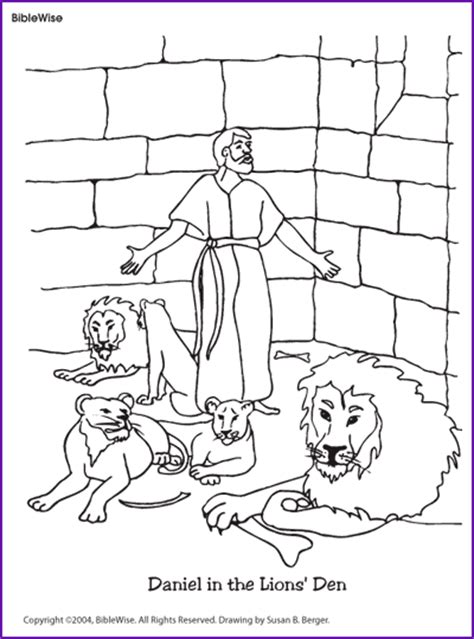 Daniel And The Lions Den Preschool Coloring Page Coloring Pages