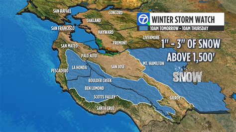 Bay Area Storm Timeline Winter Storm Watch Issued For Region Coldest