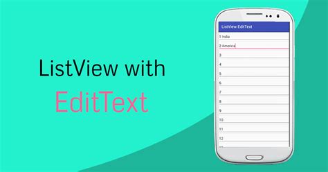 Listview With Edittext Androidramp