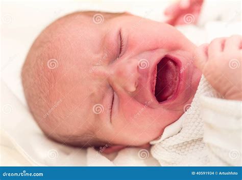 Crying Newborn Baby In The Hospital Stock Photo Image Of Beauty Baby