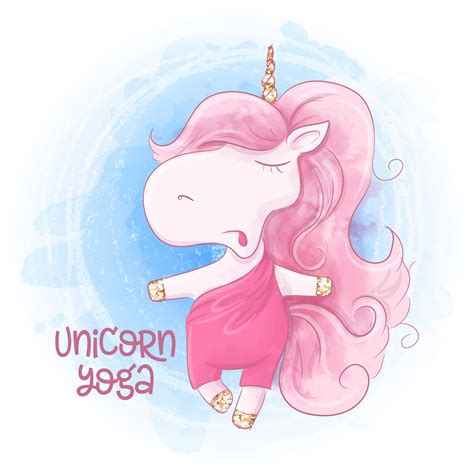 Funny Cute Unicorn Practices Yoga In The Morning 642957 Vector Art At