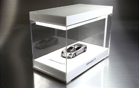 Modeller's workshop mw007 acrylic and wood display case 12″l x 6″w x 6″h inside dimensions (for 1/18 scale model cars) made in canada. Illuminated Display Cases for Scale Models by Silent Autos