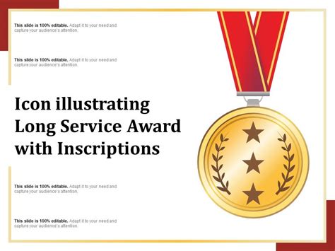 Icon Illustrating Long Service Award With Inscriptions Presentation