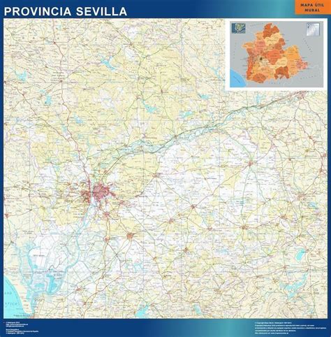 Mapa Provincia Sevilla Magnetico Digital Maps Netmaps Uk Vector Eps