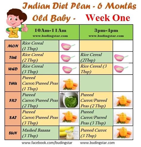 How can i make a food chart for six month old baby? Indian Diet Plan for 6 months old Baby | Baby diet, Baby ...