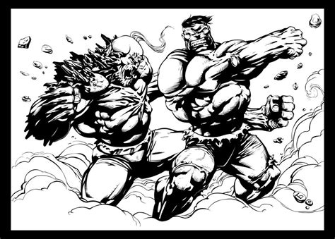 Hulk Vs Doomsday Pencils By Komus Inks By Ac By Adencole Hawkman