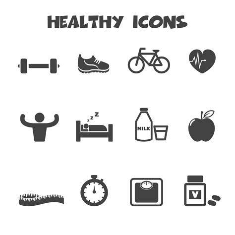 Healthy Icons Symbol 633521 Vector Art At Vecteezy