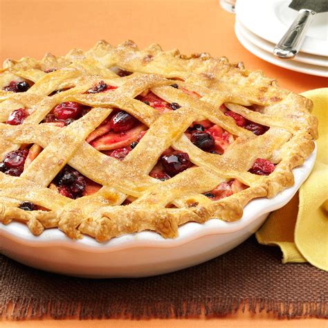 Cranberry Apple Lattice Pie Recipe Taste Of Home