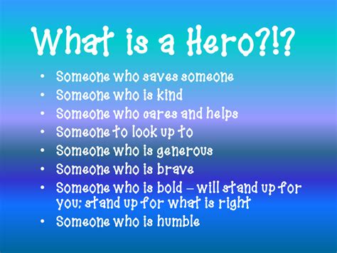  a hero can be anyone even a man doing something as simple and reassuring as putting a coat around a little boy's shoulder to let him know that the world hadn't ended. Five for Friday: Heroes | Superhero classroom, Hero ...