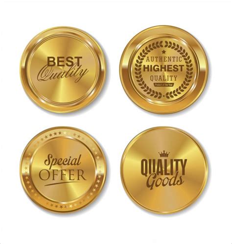 Golden Metal Badges Colection — Stock Vector © Totallyout 55986593