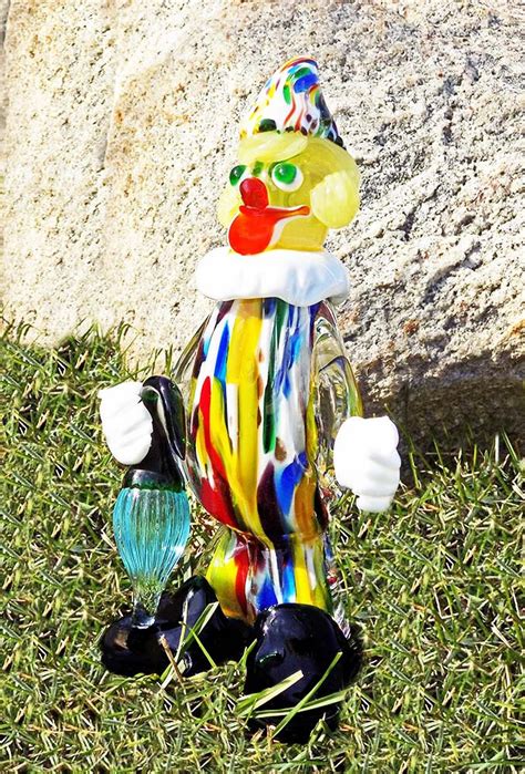 Vintage J I Co Venetian Art Glass Murano Clown With Etsy