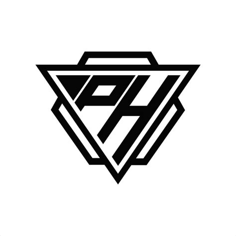 Ph Logo Monogram With Triangle And Hexagon Template 16573598 Vector Art
