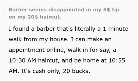 Guy Always Leaves A 5 Tip On His 20 Haircut And His Barber Seems Very Disappointed Success