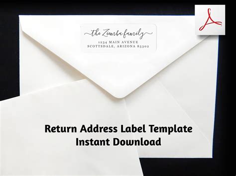 Return Address Label Template Printable Envelope Label Avery | Etsy