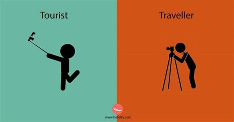 Illustrations Show Differences Between Tourists And Travelers