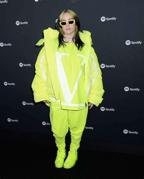 Billie Eilish In Neon Outfit Spotify Best New Artist 2020 Party In La