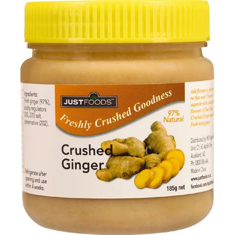 Just Foods Just Ginger 97 Pure And Natural Crushed Ginger 185g The Warehouse