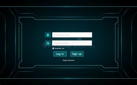 Log In Page Ui Design On Technology Futuristic Interface Hud Background