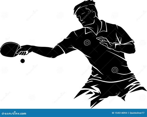 Men S Table Tennis Player Abstract Drive Stock Vector Illustration Of Silhouette Arms