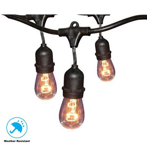 A great option to consume less energy is to use solar lights or outdoor led lighting. Hampton Bay 12-Light 24 ft. Black Commercial String Light ...