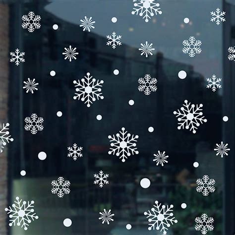 38pcs Xmas Snowflake Wall Window Sticker White Frozen Snow Flakes Vinyl