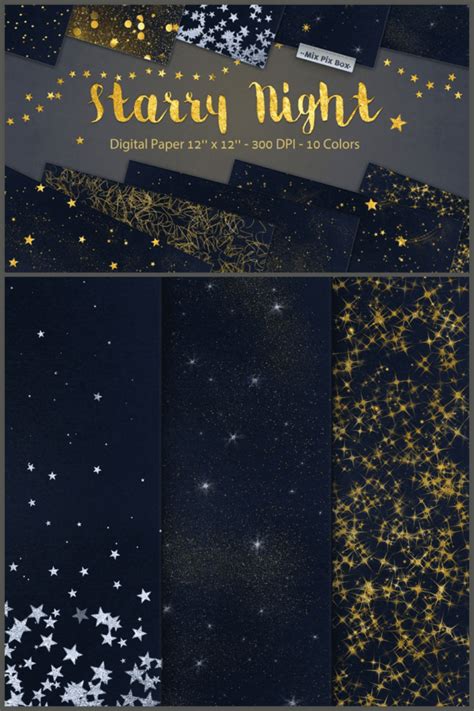 Starry Night Digital Paper Masterbundles