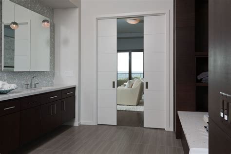 Are there any modern pocket doors for sale? Modern, contemporary bathroom with Encore Collection West ...