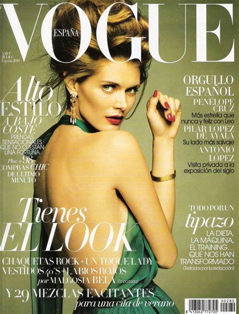 Vogue Spain July Cover Malgosia Bela By Greg Kadel Vogue Magazine Covers Fashion