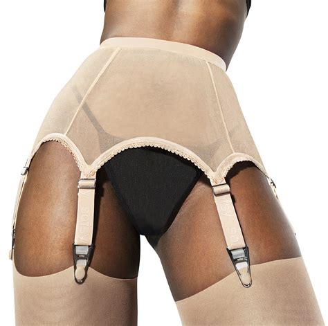 buy sofsy mesh garter belt with 6 straps for thigh high stockings lingerie women garter belt