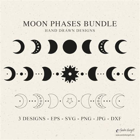 Paper Party And Kids Scrapbooking Boho Svg Moon Phases Svg Celestial