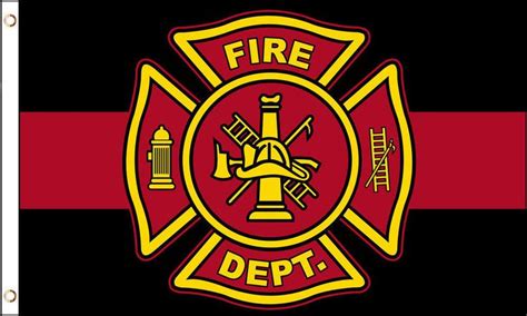 Fire Department Thin Red Line Flag 3x5 Ft Maltese Cross Firemen Fireman