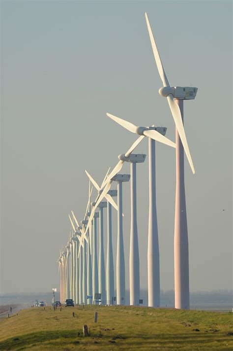 Hd Wallpaper Wind Turbine Along Side Shore Nature Windmills
