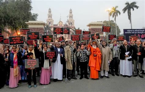 protest against attack on christian adivasis of chhattisgarh