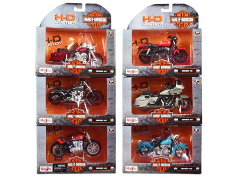 Harley-Davidson Motorcycles 6 piece Set Series 40 1/18 Diecast Models