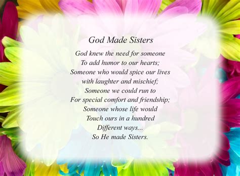 Free Printable Sister Poems Templates Printable Download