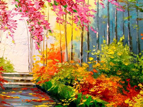 Bright Colors Autumn Painting By Olha Artmajeur