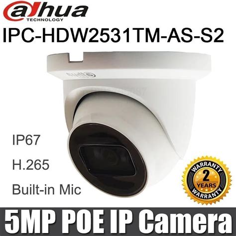 Dahua Ipc Hdw2531TM As S2 5MP Lite IR Fixed Focal Eyeball Turret Dome