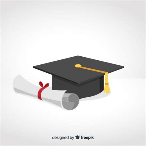 Birrete De Graduación Y Diploma Con Diseño Plano Vector Gratuito