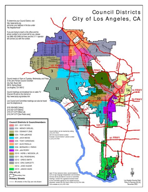 City Council Districts For The City Of Los Angeles California Pdf