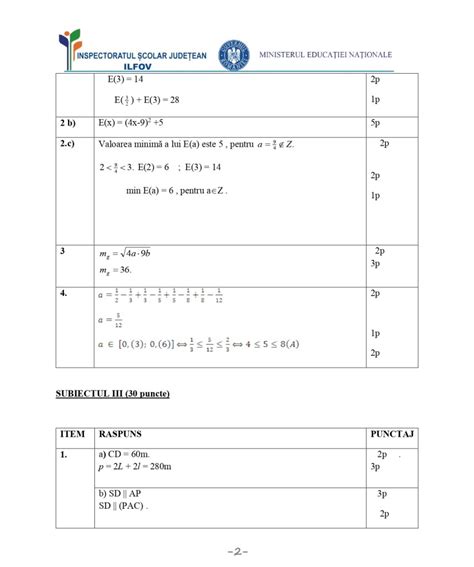 Teza Cu Subiect Unic Matematica Clasa A 8 A An Scolar 2019 2020