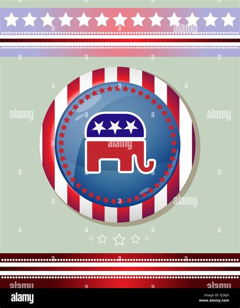 Republican Party Social Promotion Banner Elephant Symbol Badge