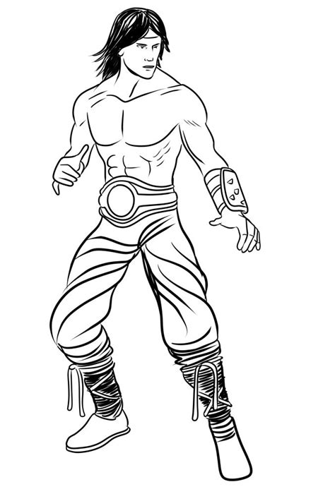 Desenho De Liu Kang De Mortal Kombat Para Colorir